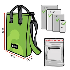 ALBERT vertical shoulder bag dimmensions 1a Rebago