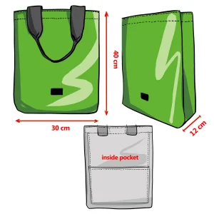 BASIC shopper bag pocket dimmensions Rebago