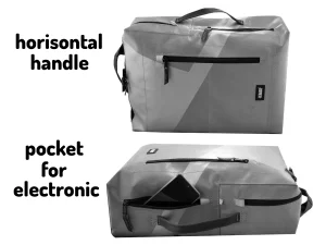 DAVID XL upcycled backpack from truck tarpaulin electro pocket Rebago