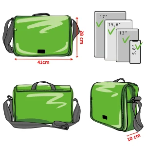 STEVE shoulder bag XL- dimmensions all Rebago