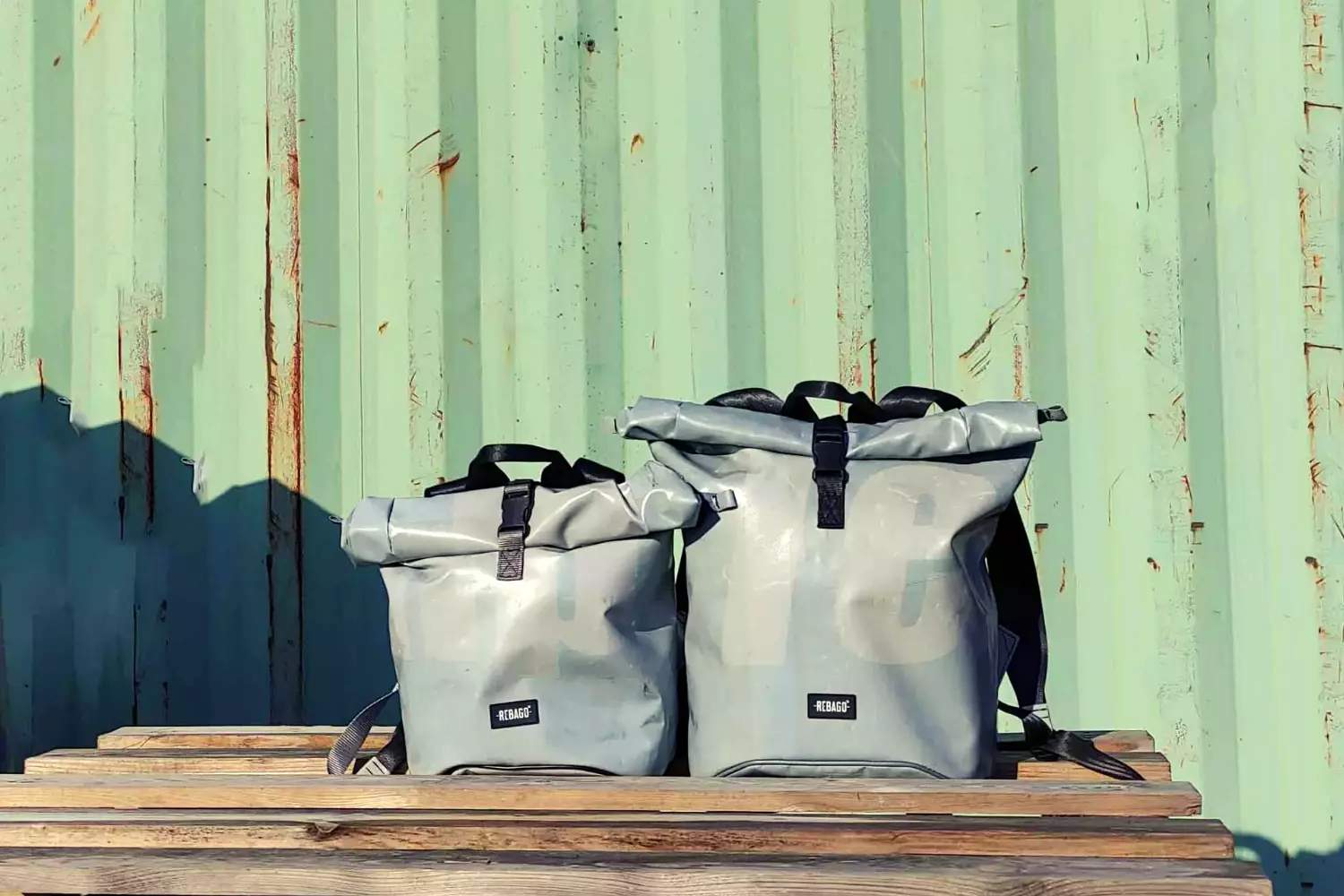 GEORGE sustainable backpacks upcycled rolltops recycled upcycling bags 334 Rebago