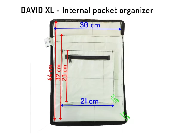 DAVID XL upcycled backpack pockets Rebago
