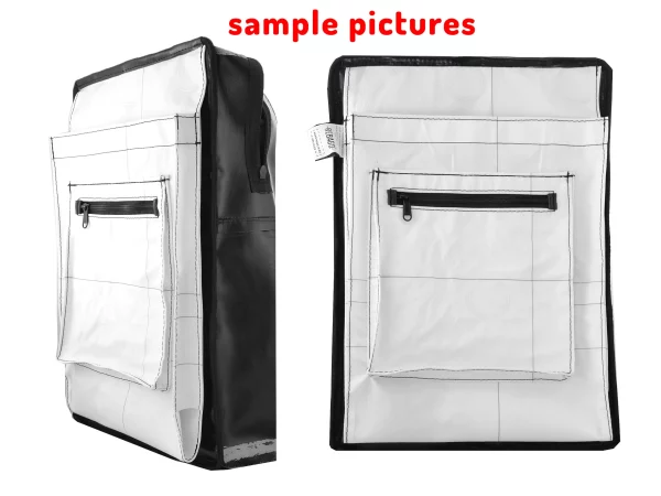 DAVID XL upcycled backpack pockets sample pictures Rebago