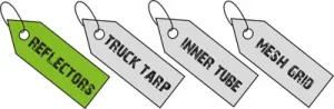 tags reflectors tarp tube mesh Rebago