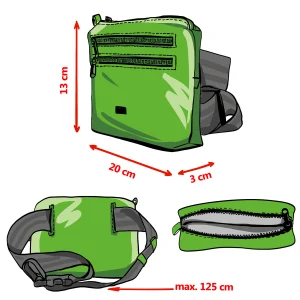 BELT BAG upcycled backpack recycled upcycling money belts dimmensions 1b Rebago