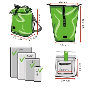 GEORGE Rolltop XL dimmensions Rebago