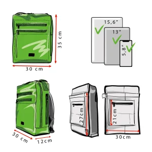 BOBBY sustainable daily backpack dimmensions Rebago